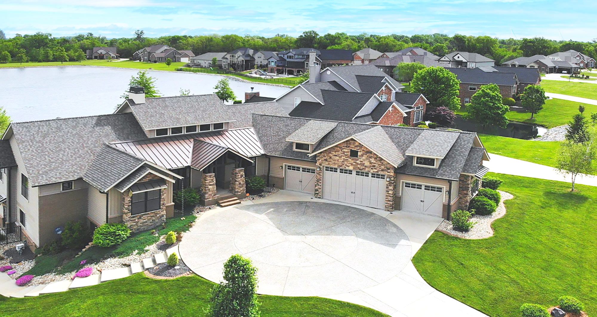 Aerial photo of a home