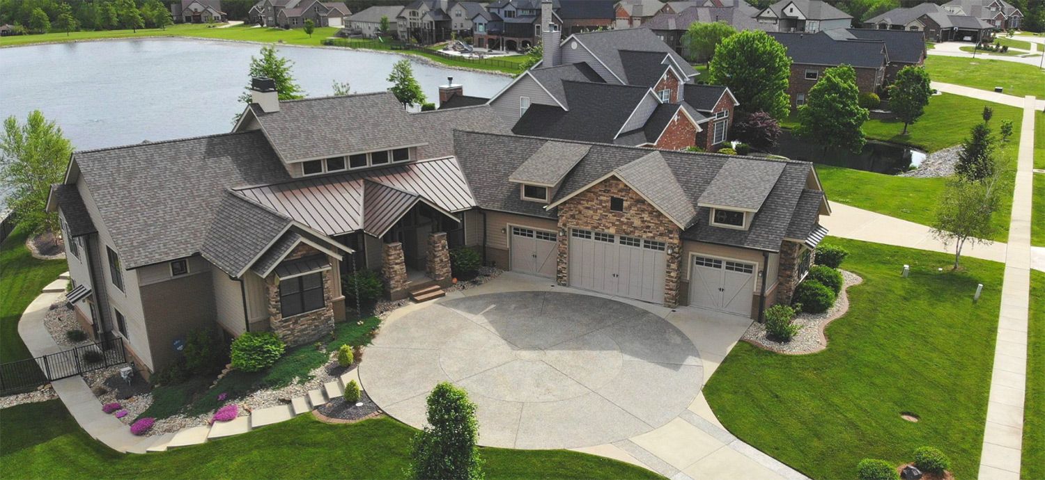 Aerial photo of a home